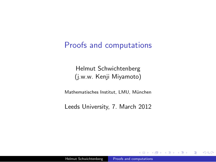 proofs and computations