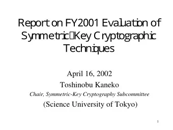 R  e  p  o  r  t  o  n  F  Y  2  0  0  1  E  v  a  l  u  a  t  i  o  n  o  f  S  y  m  m  e  t  r