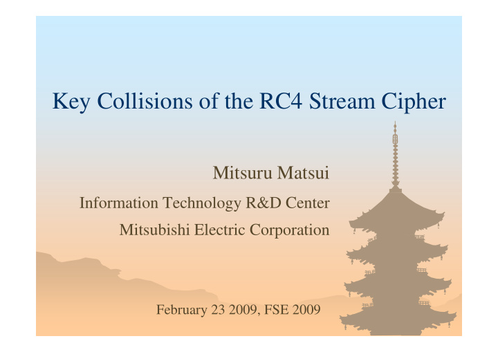 key collisions of the rc4 stream cipher