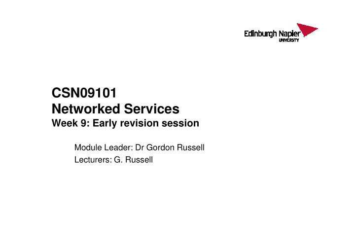 csn09101 networked services