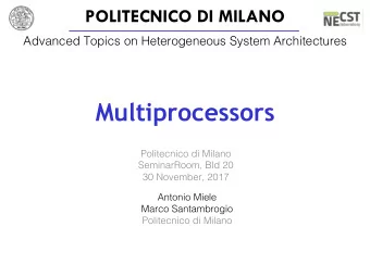 Outline  Multiprocessors  Flynn taxonomy  SIMD architectures  Vector architectures  MIMD