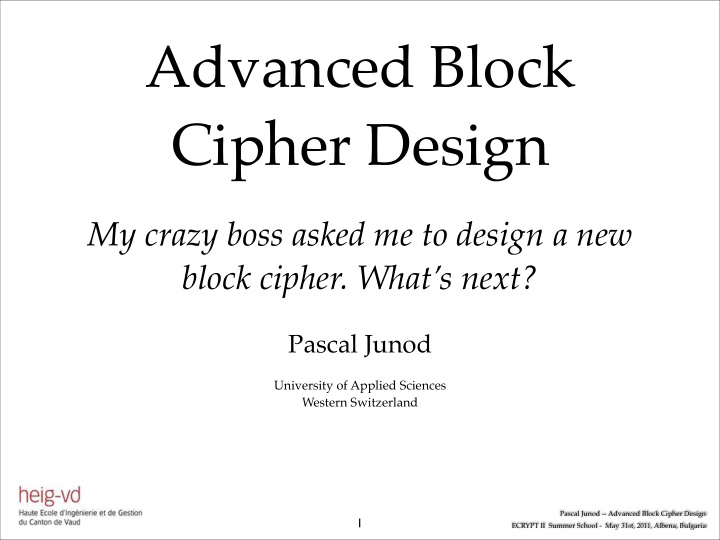 advanced block cipher design
