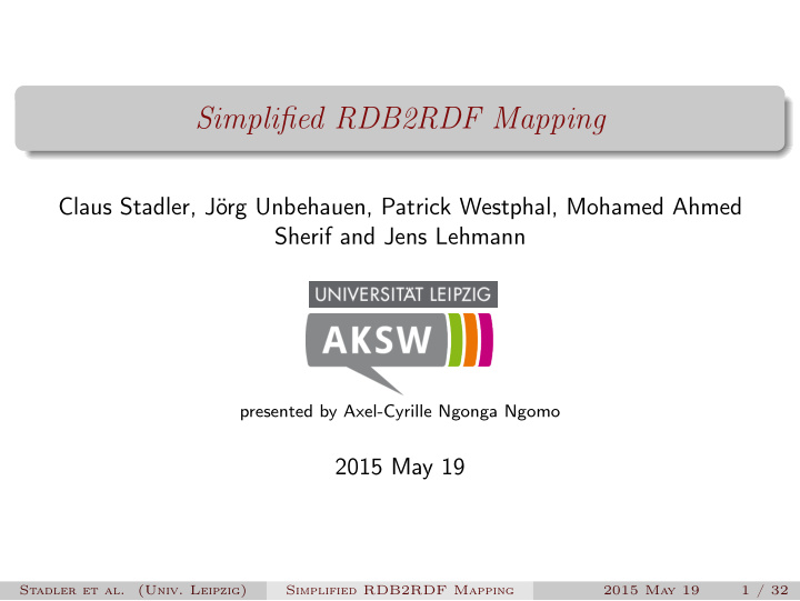 simplified rdb2rdf mapping