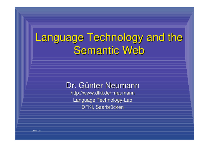 language technology and the language technology and the