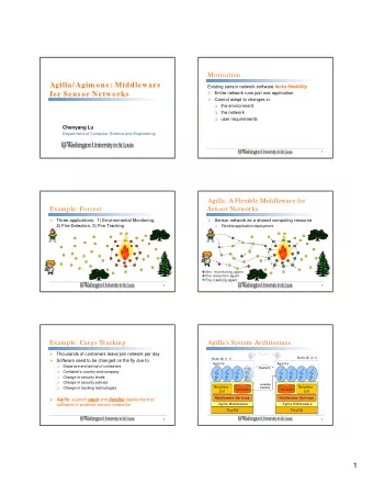 Agilla/ Agim one: Middleware Existing sensor network software lacks flexibility  Entire network