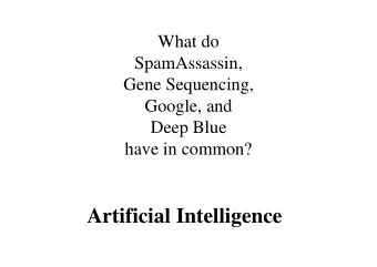 Artificial Intelligence  Introduction: What is AI?  CSPP 56553  Artificial Intelligence  January 7,