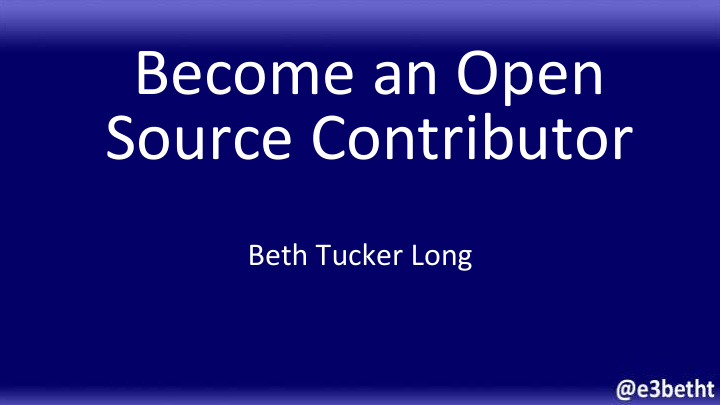 become an open source contributor