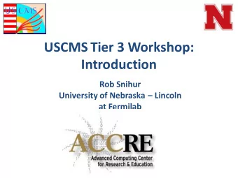 Introduction  Rob Snihur University of Nebraska  Lincoln  at Fermilab  History &amp; Plan