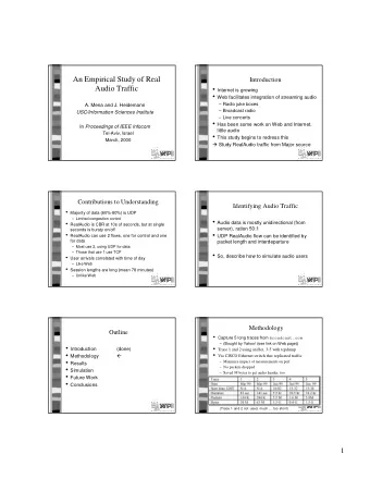 An Empirical Study of Real  Introduction  Audio Traffic  Internet is growing  Web facilitates