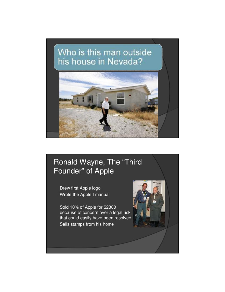 ronald wayne the third founder of apple