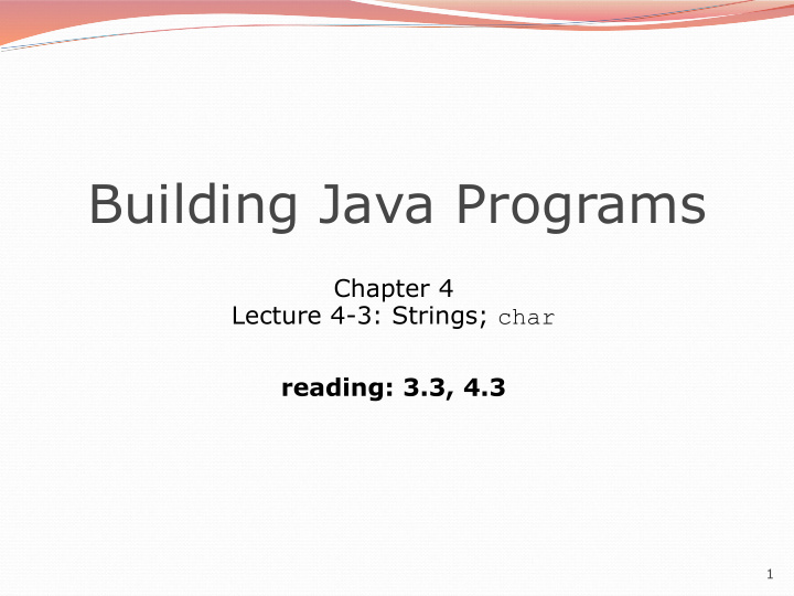 building java programs