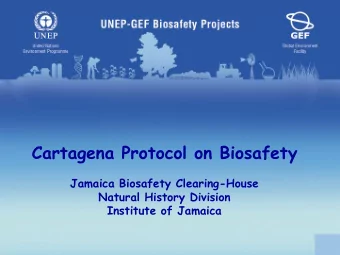 Cartagena Protocol on Biosafety  Jamaica Biosafety Clearing-House  Natural History Division