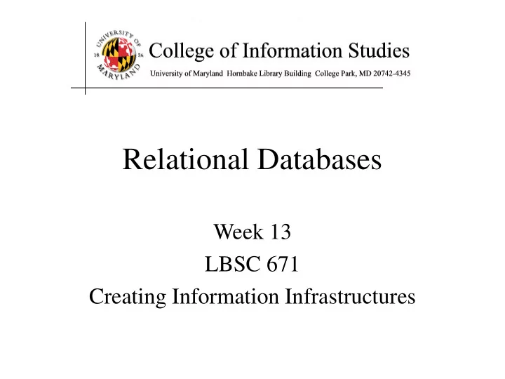 relational databases