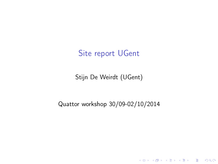 site report ugent