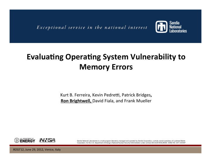 evalua ng opera ng system vulnerability to memory errors
