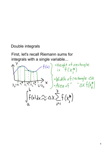 Double integrals  First, let's recall Riemann sums for  integrals with a single variable...  1  2