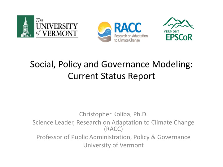 social policy and governance modeling current status