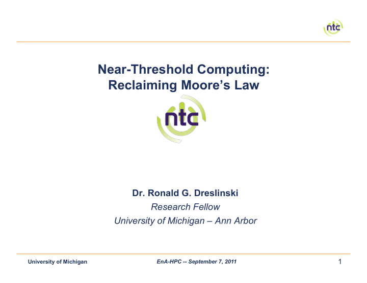 near threshold computing reclaiming moore s law
