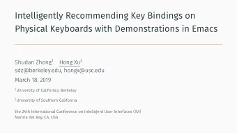 Intelligently Recommending Key Bindings on  Physical Keyboards with Demonstrations in Emacs Shudan