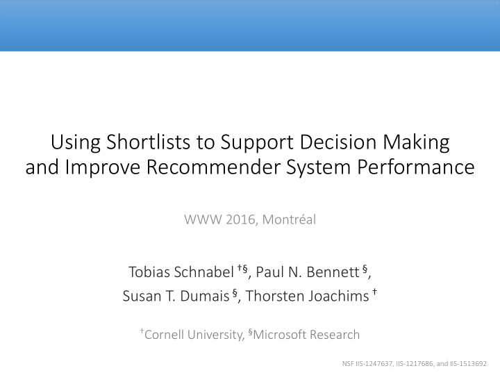 and improve recommender system performance