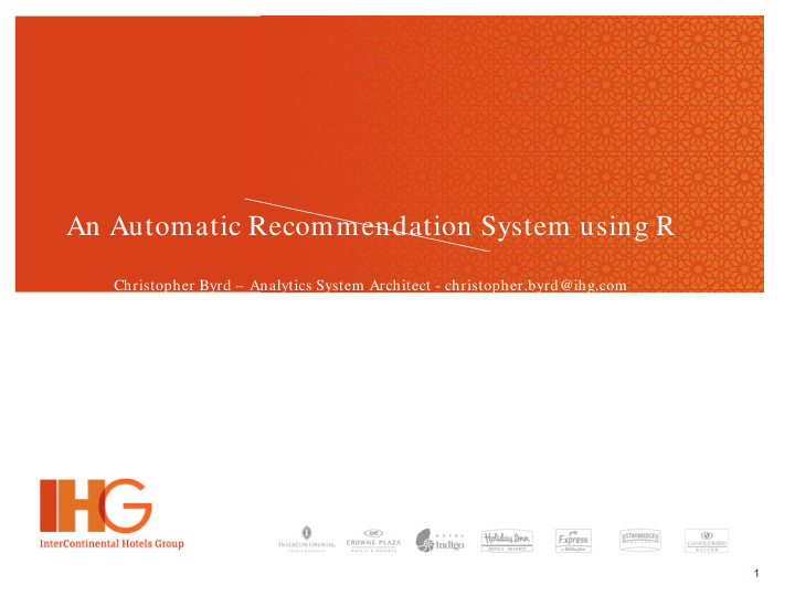 an automatic recommendation system using r