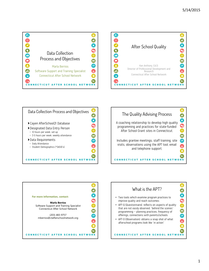 after school quality data collection process and