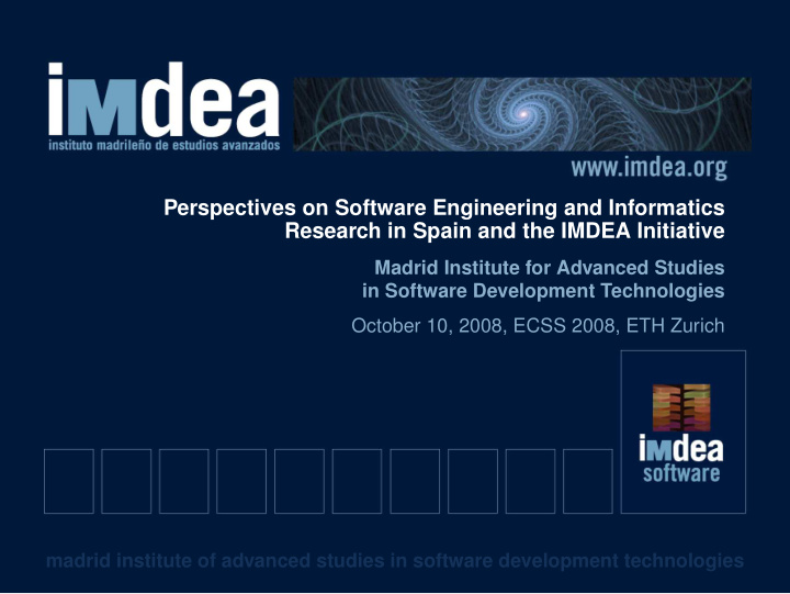 perspectives on software engineering and informatics