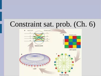 Constraint sat. prob. (Ch. 6)  Announcements  Writing 3 due next week  -Find papers for project