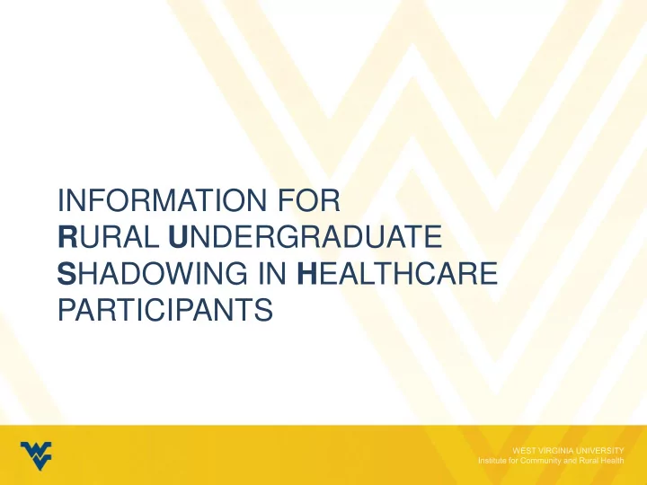 information for