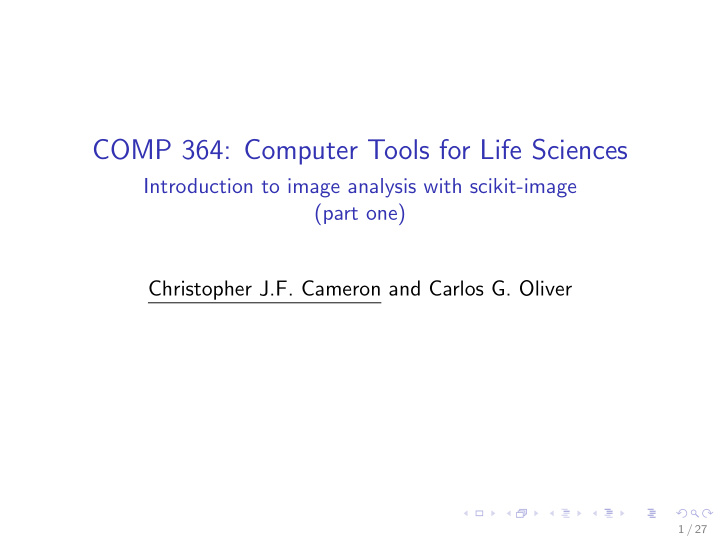 comp 364 computer tools for life sciences