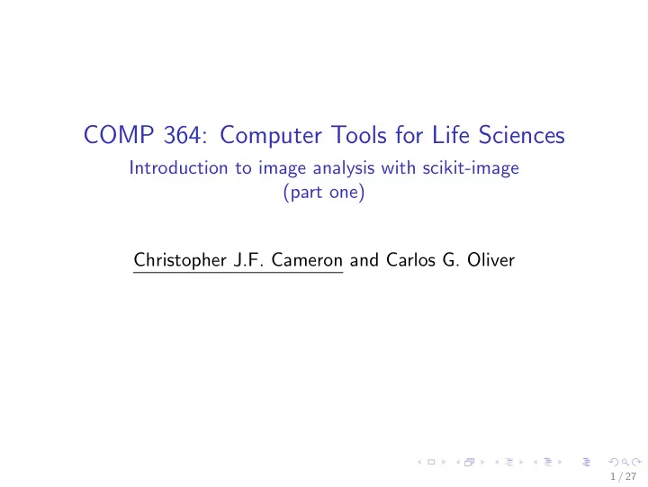 comp 364 computer tools for life sciences