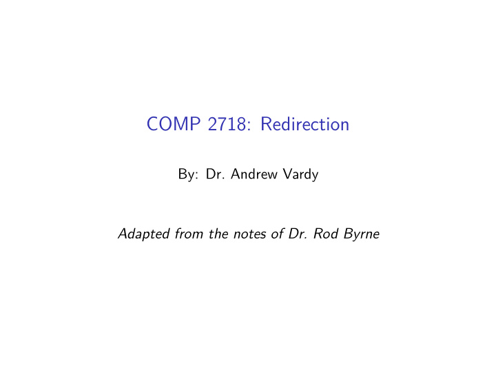 comp 2718 redirection