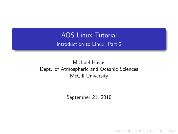 aos linux tutorial