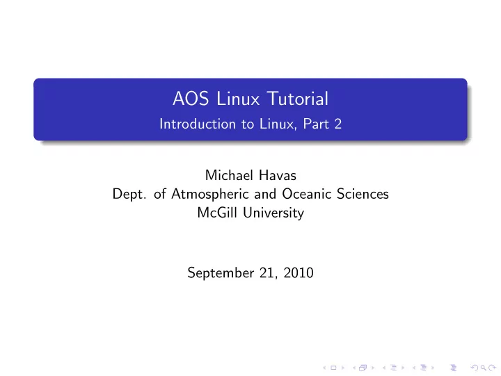 aos linux tutorial
