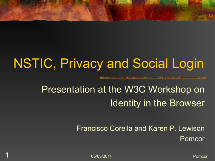 nstic privacy and social login