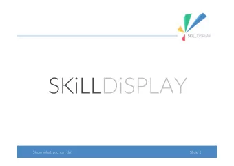 SKiLLDiSPLAY Show what you can do! Slide 1 21 % The skills you should check out for TCCE 9 LTS Show