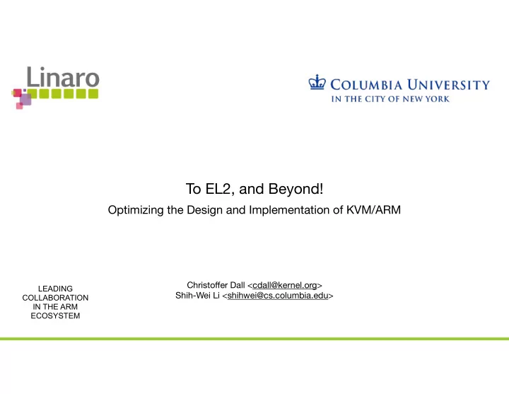 to el2 and beyond