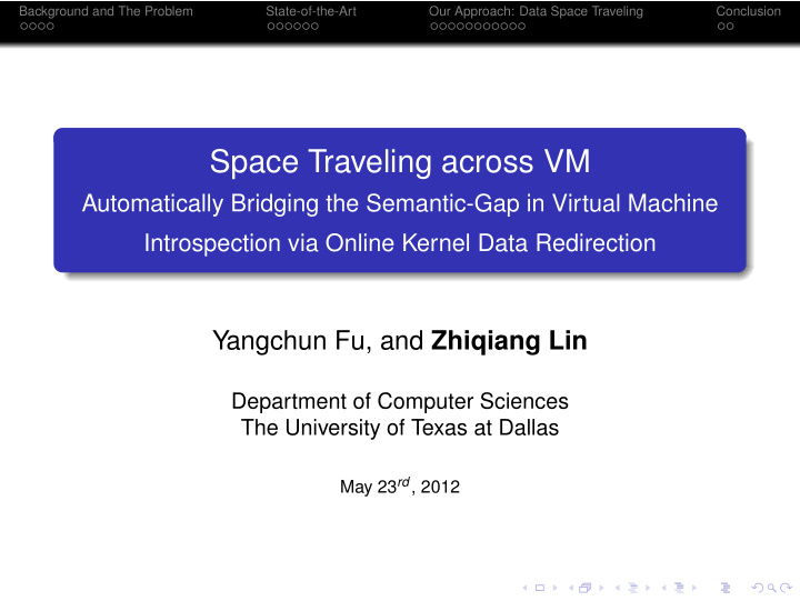 space traveling across vm