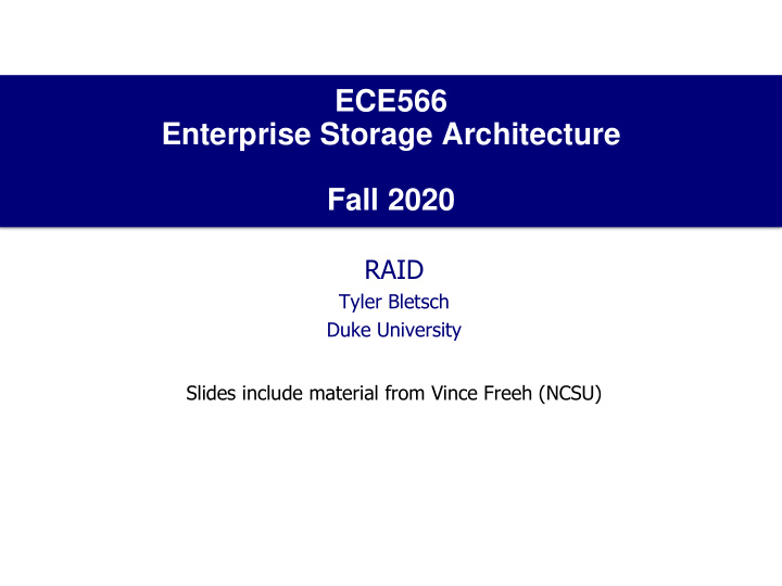 ece566 enterprise storage architecture fall 2020