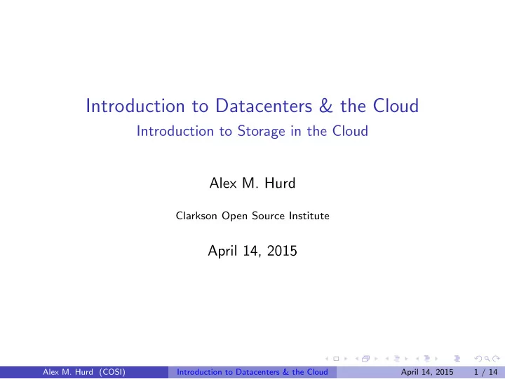 introduction to datacenters the cloud