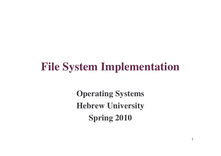 file system implementation