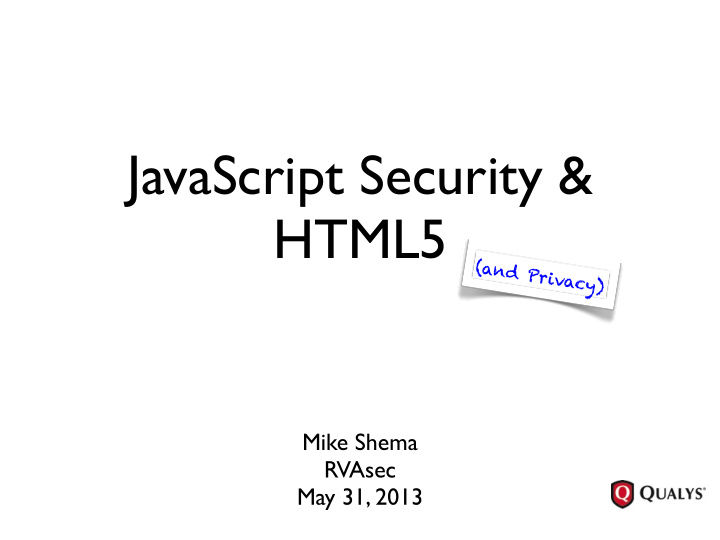 javascript security html5