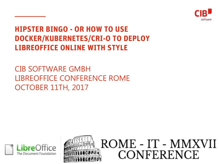 hipster bingo or how to use docker kubernetes cri o to