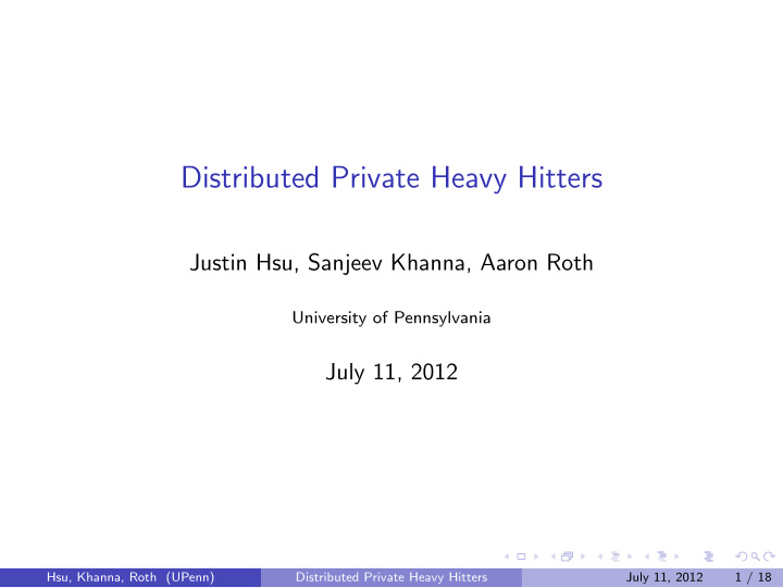 distributed private heavy hitters