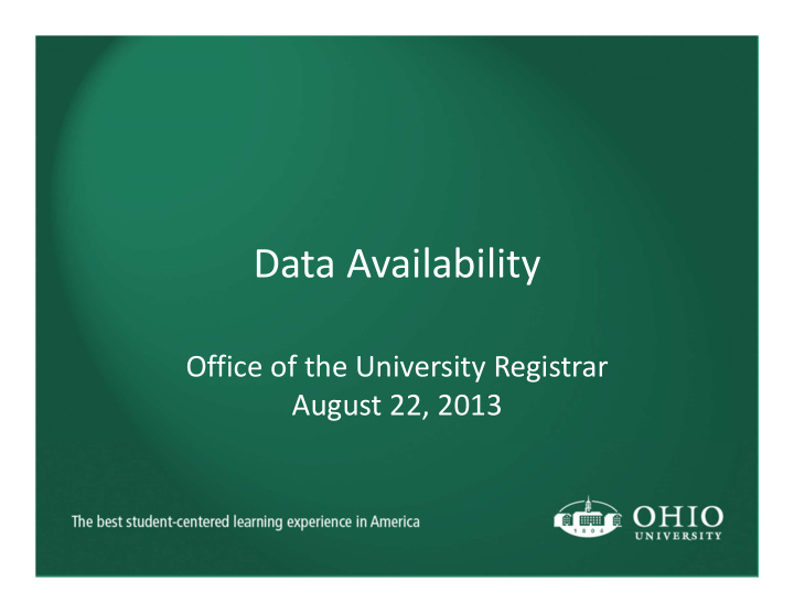 data availability