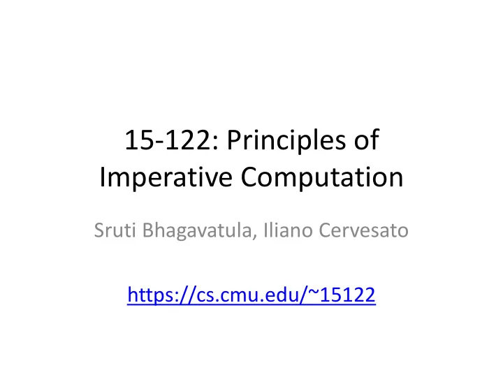 imperative computation