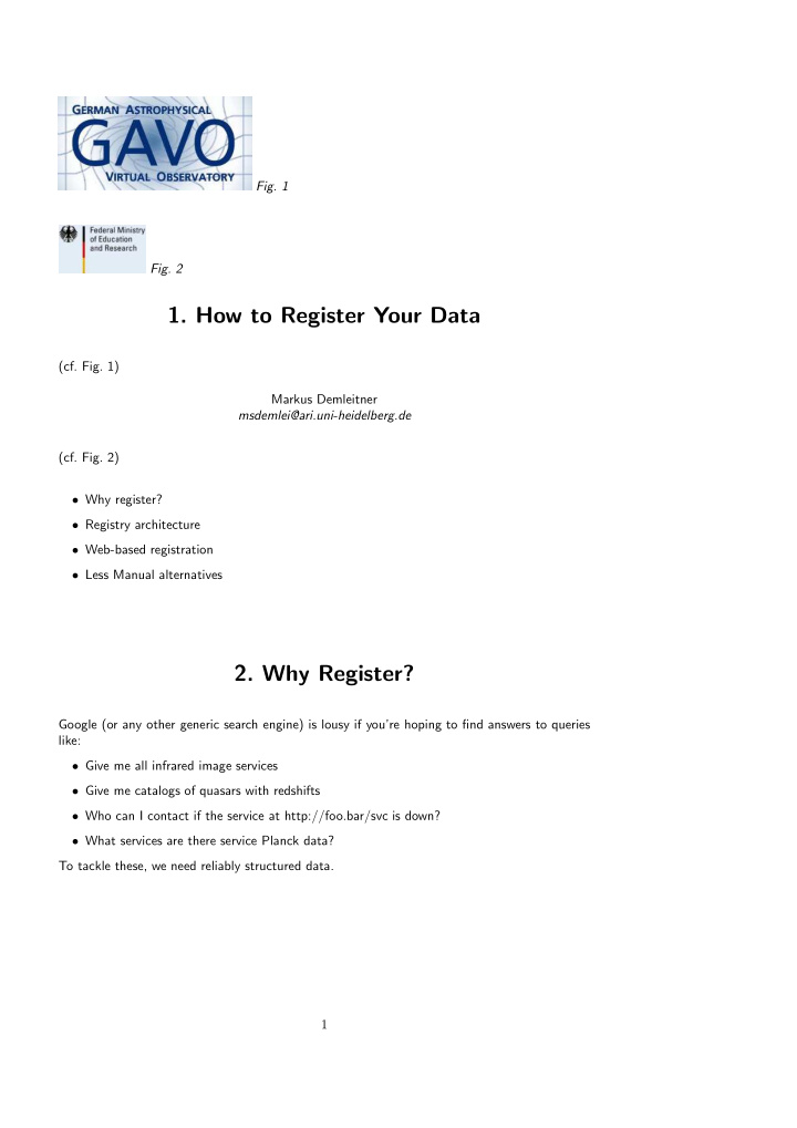 1 how to register your data
