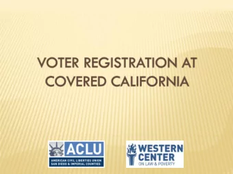 PANELISTS  Raul Macias Jen Flory  Voting Rights Attorney  Senior Attorney  ACLU of California