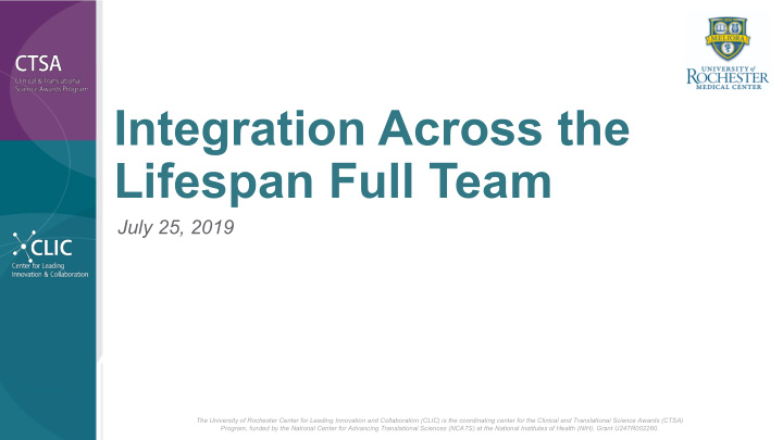 integration across the lifespan full team