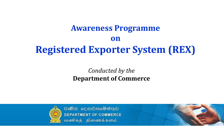 registered exporter system rex